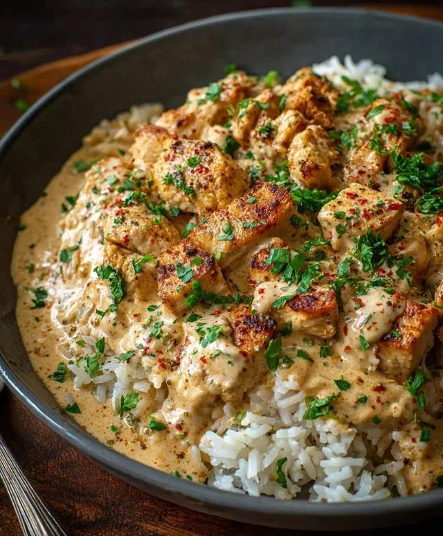 High Protein Creamy Cajun Chicken Rice