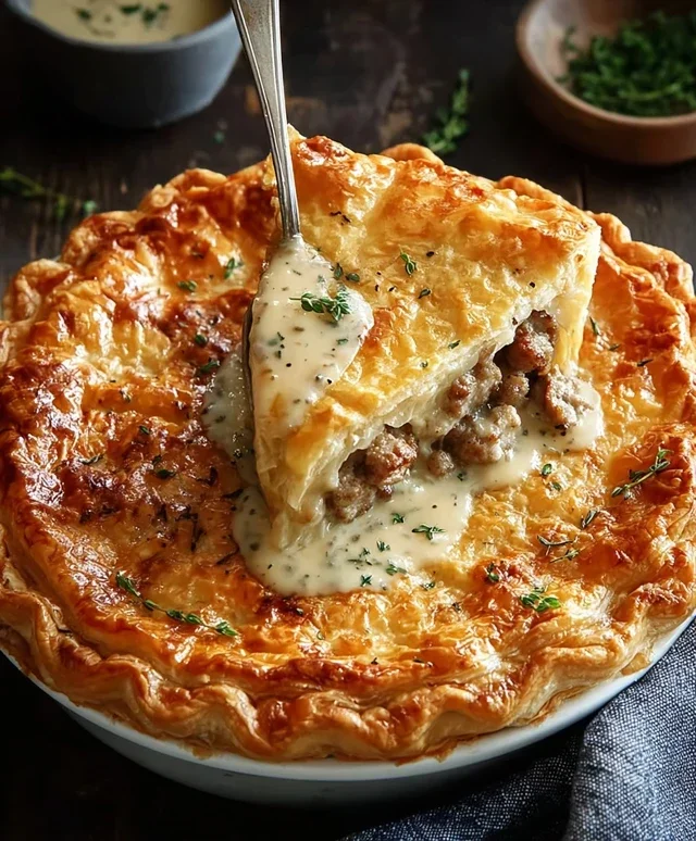 Sausage Gravy Puff Pie