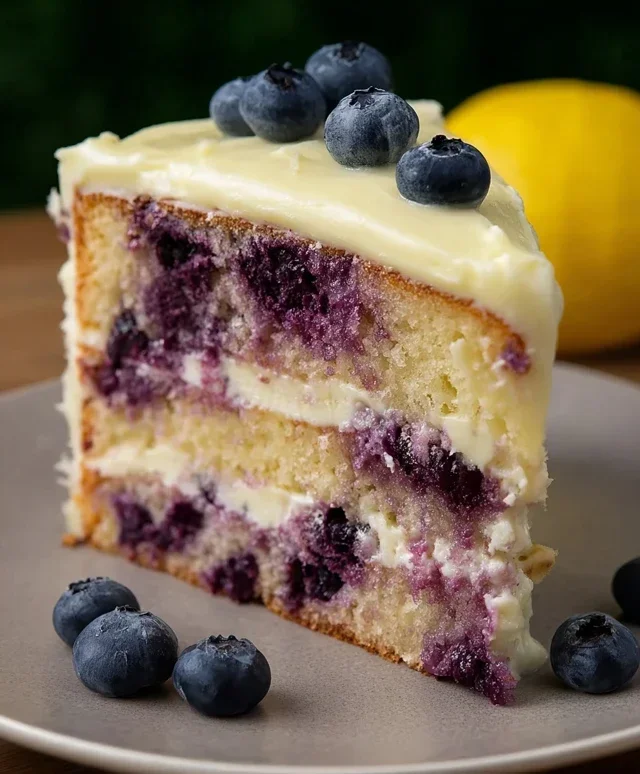 Blueberry Cake with Lemon Cream Cheese Frosting