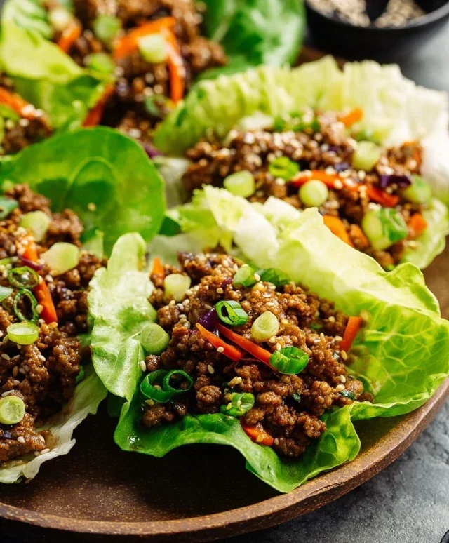 Asian Style Ground Beef Lettuce Wraps