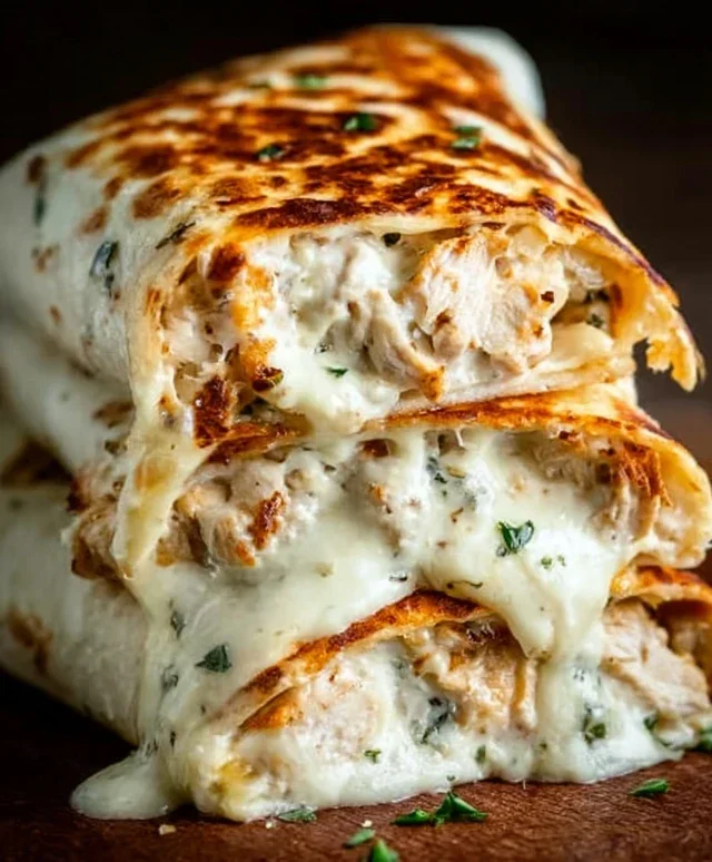 Cheesy Garlic Chicken Wraps