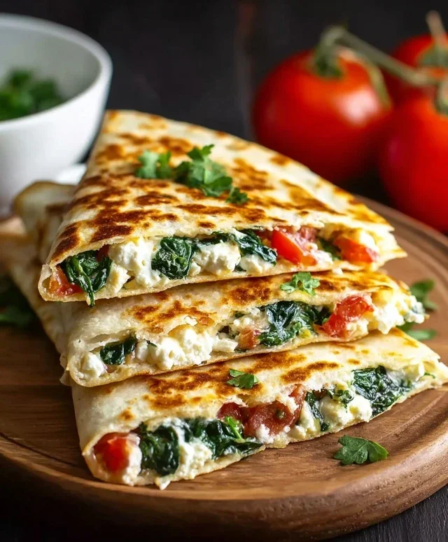 Spinach and Feta Quesadillas