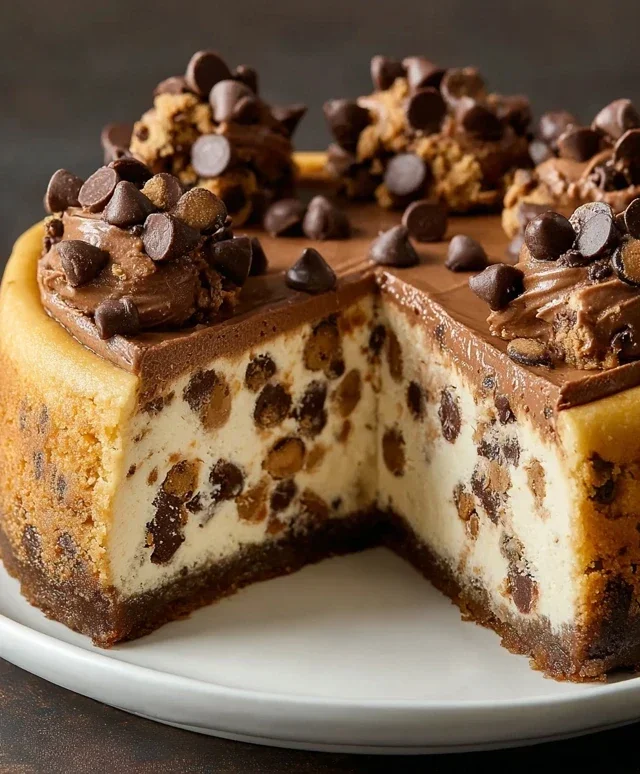 Chocolate Chip Cookie Bottomed Cheesecake