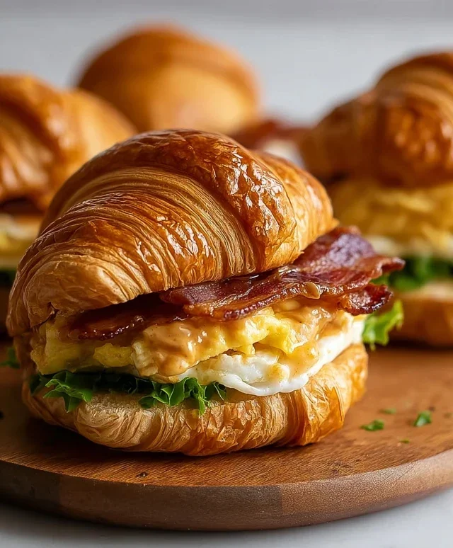 Killer Maple Mustard Croissant Breakfast Sandwiches