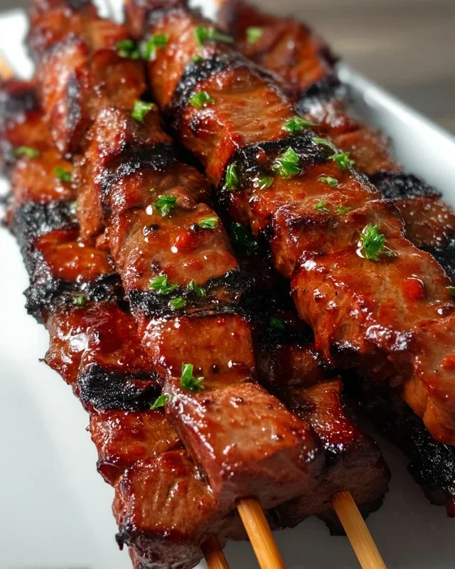 BBQ Beef Skewers with Filipino BBQ Marinade