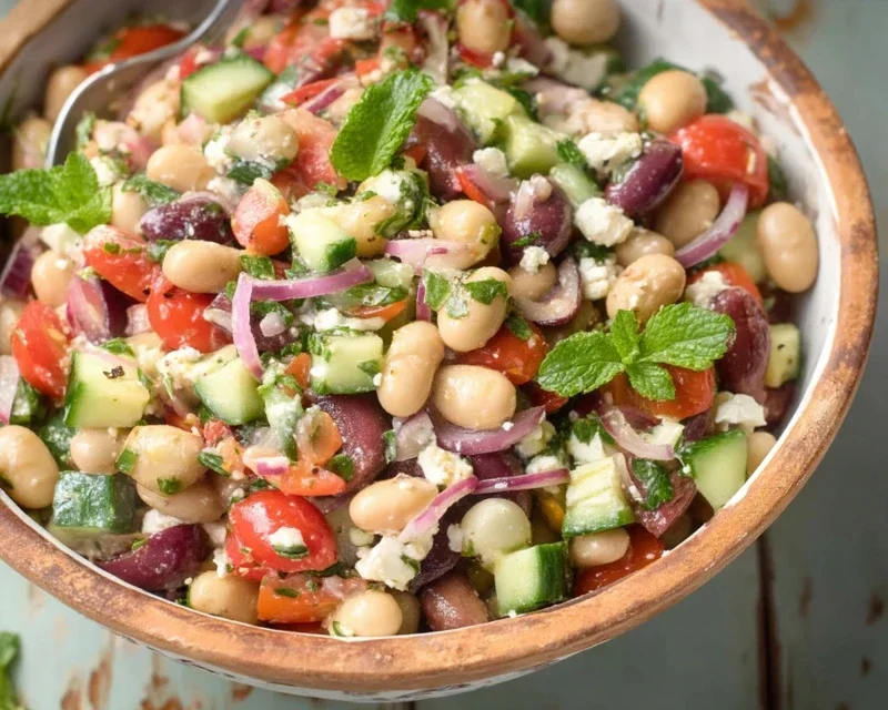 Mediterranean Salad with Cucumber, Tomato and Onion