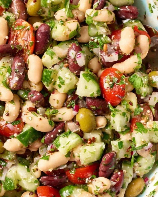 Mediterranean Salad with Cucumber, Tomato and Onion