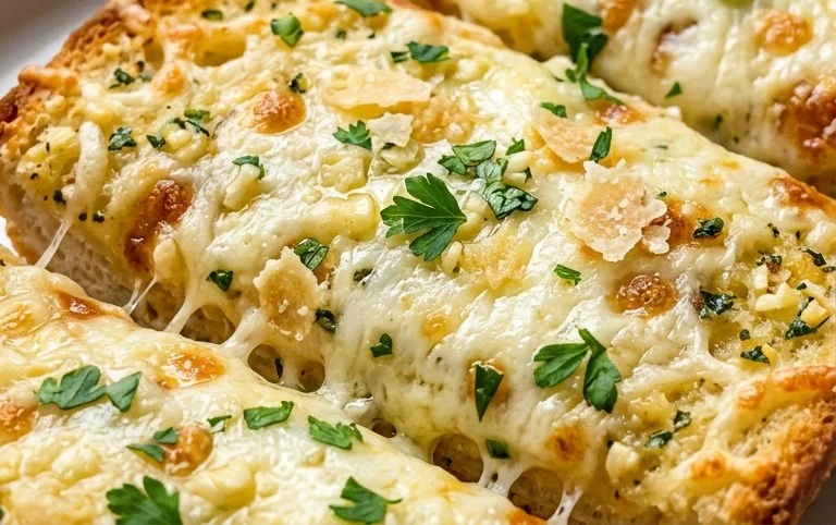 BEST CHEESY GARLIC BREAD RECIPE