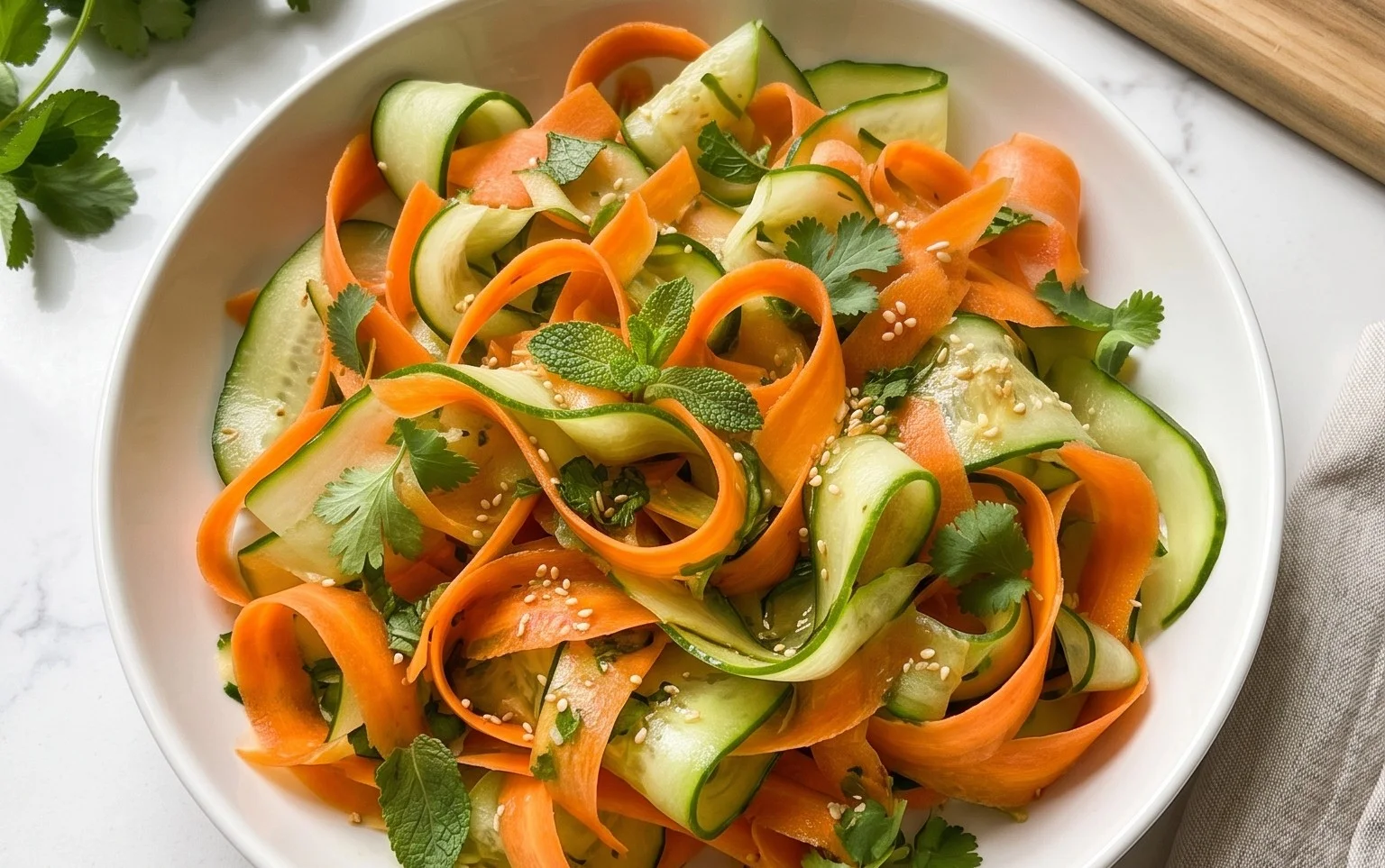 Carrot and Cucumber Ribbon Salad