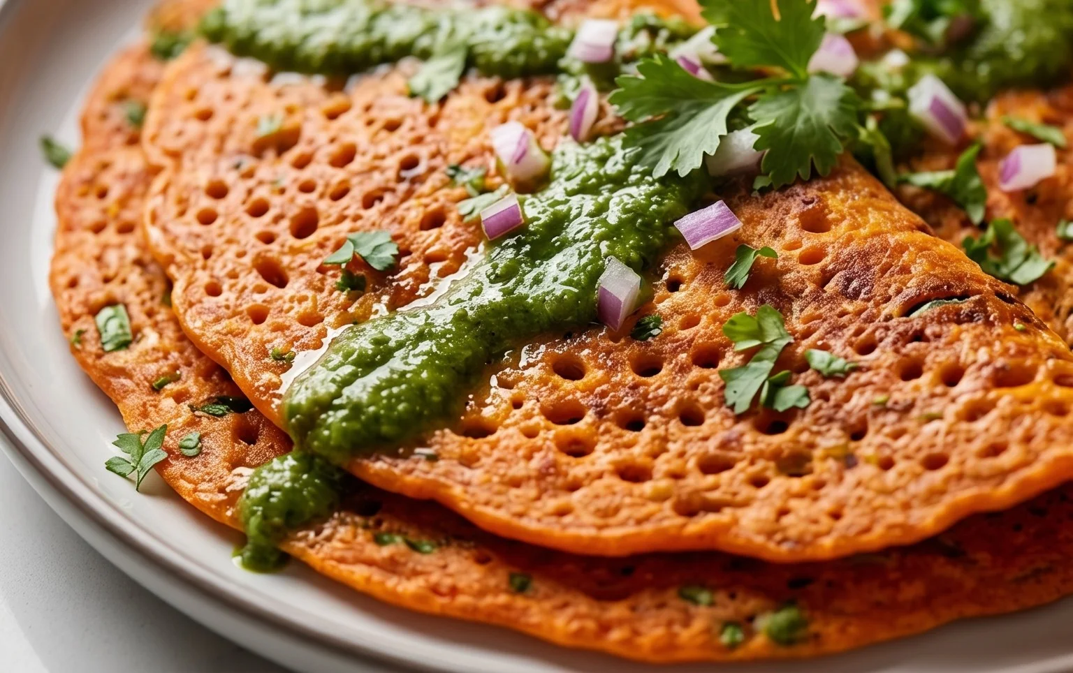 Masoor Dal Chilla | Savory Red Lentil Pancakes