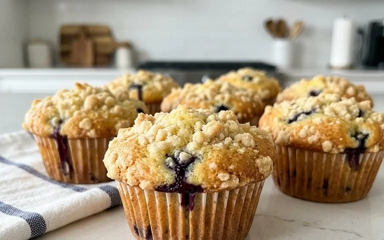 Lemon Blueberry Streusel Muffins