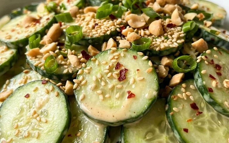 Creamy Asian Cucumber Salad Bowl