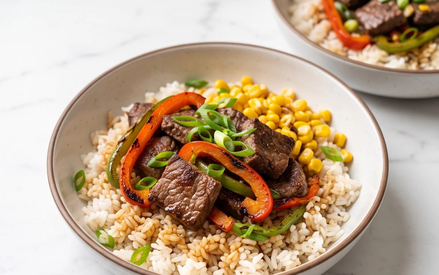 Beef Pepper Rice Bowl is a delicious meal option.