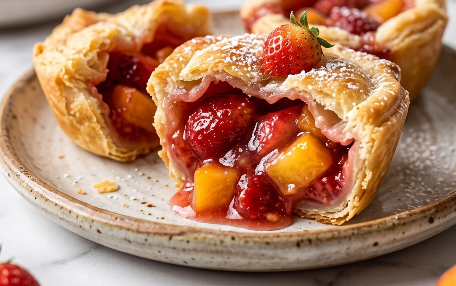 Strawberry Peach Pie Bites