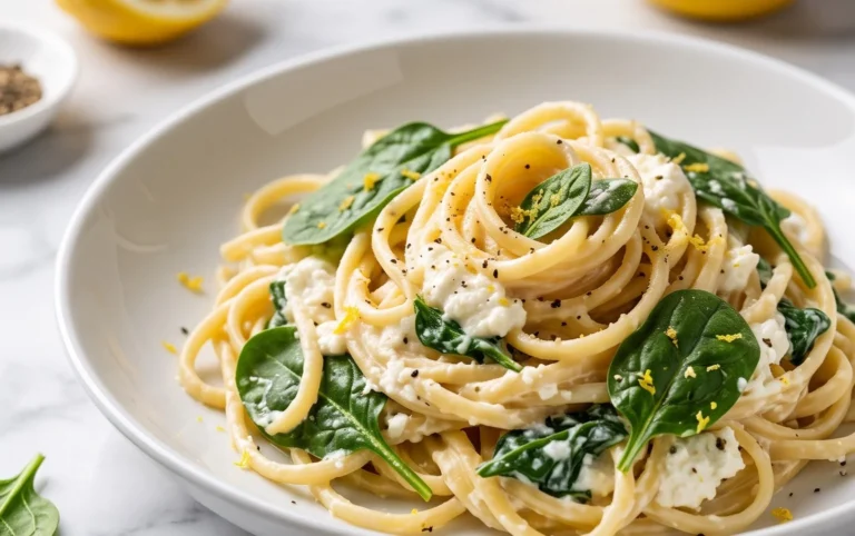 Lemon ricotta pasta & spinach