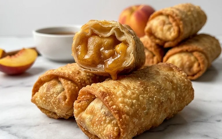 Peach Cobbler Egg Rolls
