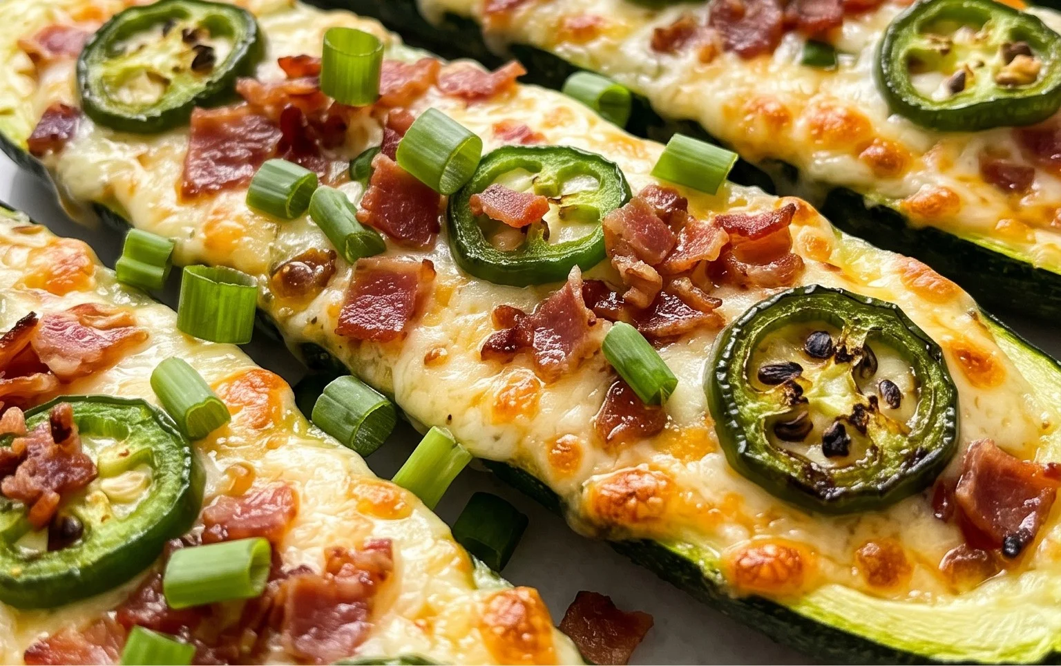 Jalapeno Popper Zucchini Boats