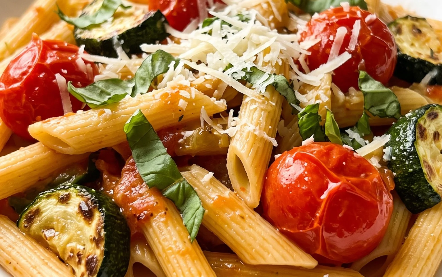 Healthy Tomato Zucchini Pasta