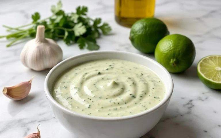 Creamy Garlic Lime Cilantro Sauce