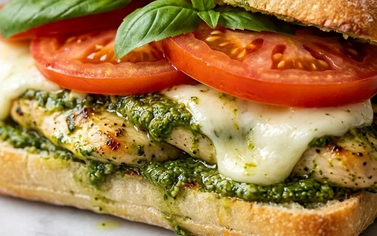 Chicken Pesto Caprese Sandwich