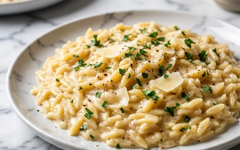 Creamy Garlic Parmesan Orzo