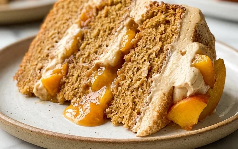 Brown Sugar Layer Cake with Peach Filling