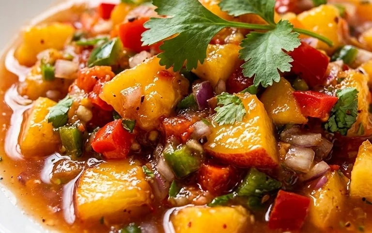 Sweet & Spicy Peach Salsa Canning Recipe