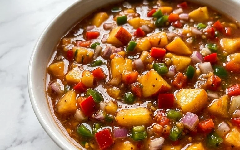 Sweet & Spicy Peach Salsa Canning Recipe