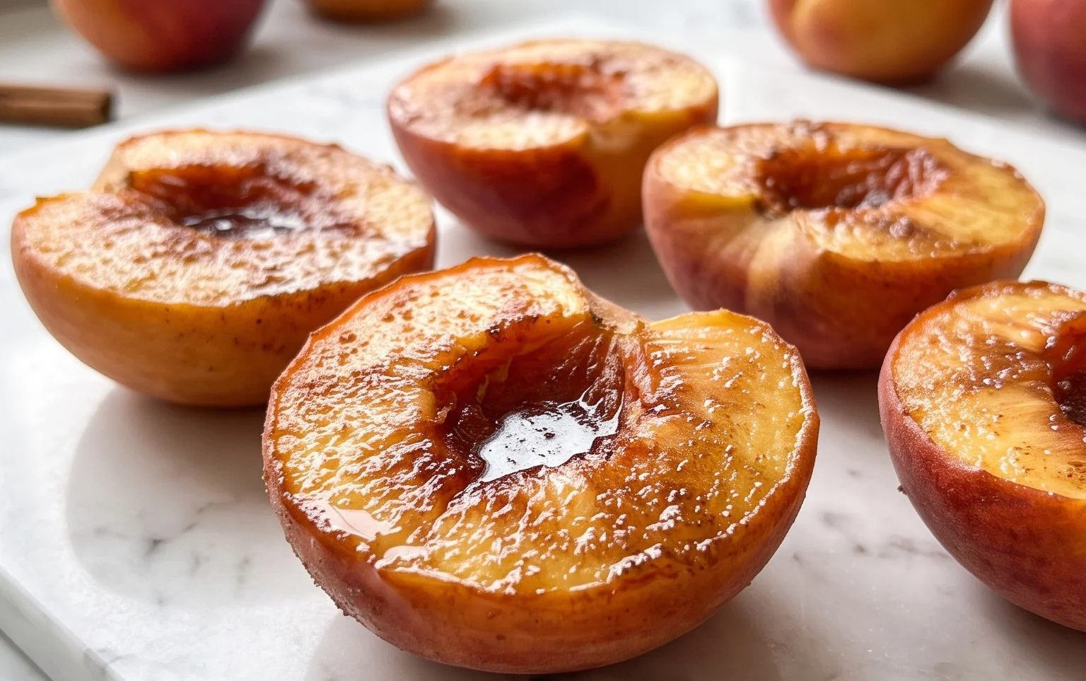 Cinnamon Sugar Baked Peaches