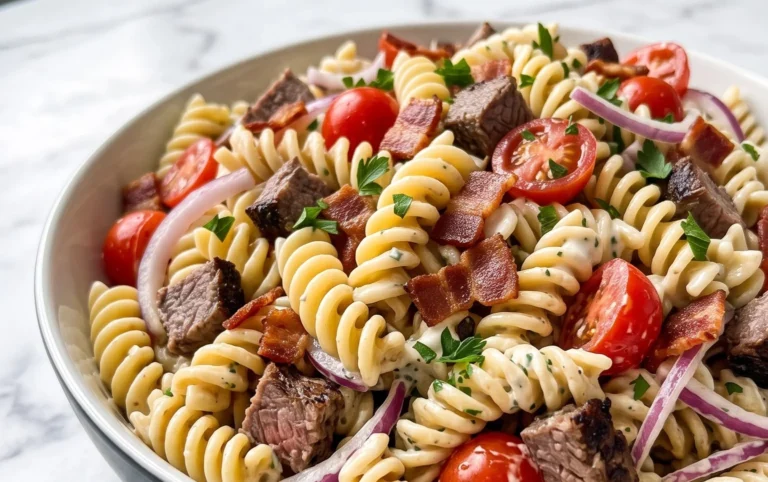 Beef Bacon Ranch Pasta Salad