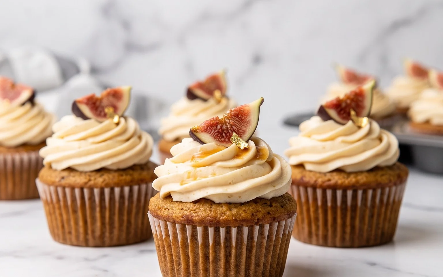 Fig Cupcakes with Honey Cream Cheese Frosting