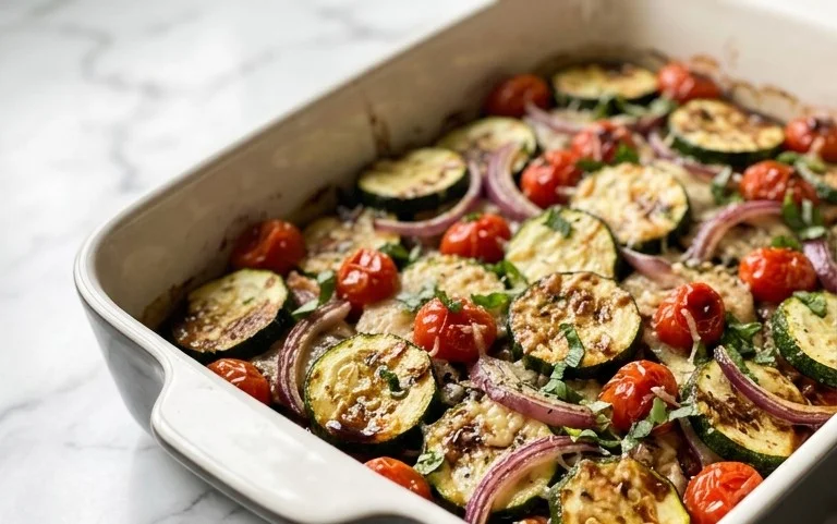 Balsamic Zucchini Tomato Bake