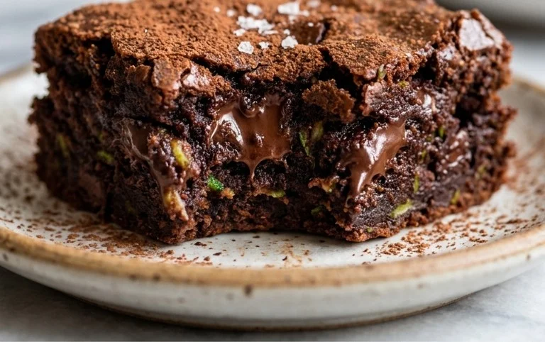 Fudgy Dark Chocolate Zucchini Brownies Recipe