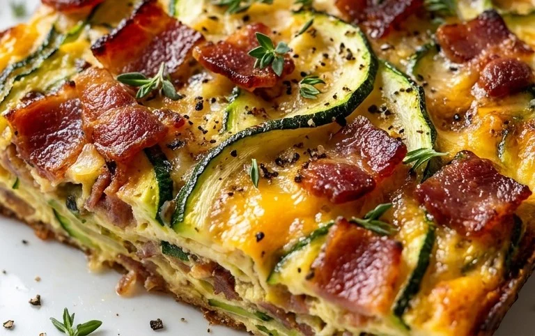 Zucchini and Beef Bacon Slice