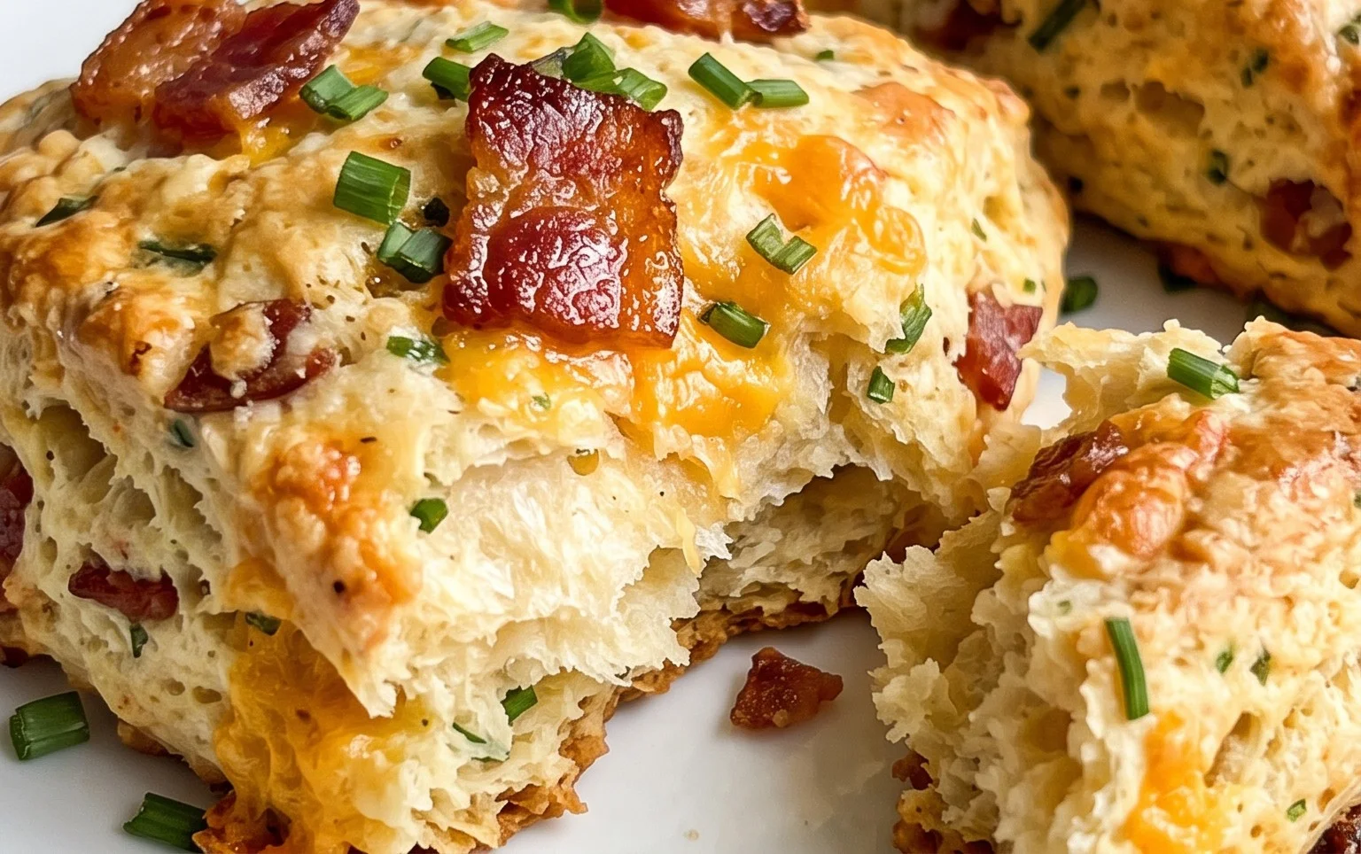 Beef Bacon Cheddar and Chive Scones