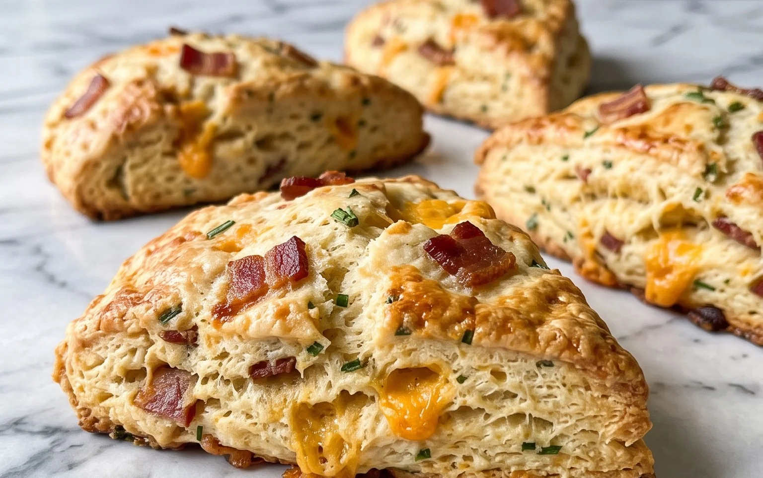 Beef Bacon Cheddar and Chive Scones